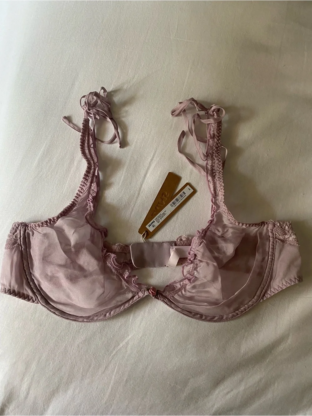 SKIMS Sheer Ruffle Underwire Bra - Dusty Mauve